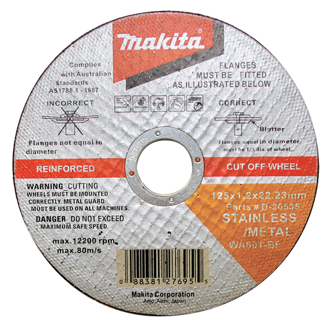 Inox Cut Disc 125mm x 22.23mm