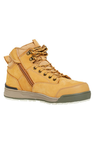 3056 Lace Zip Safety Boot Wheat