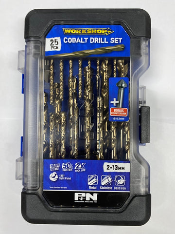 Workshop Cobalt Drill Set 25pce 2-13mm