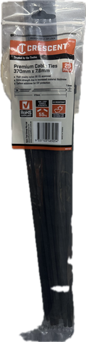 Cable Ties Black 370mmx7.6mm 25pk