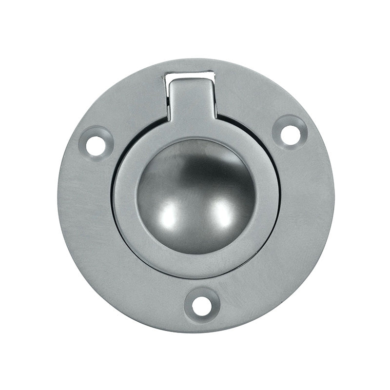 Cabinet Flush Ring Pull 55mm Satin Chrome
