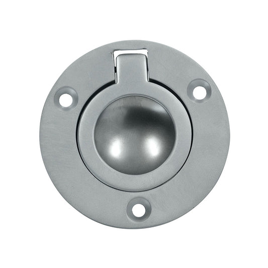 Cabinet Flush Ring Pull 55mm Satin Chrome