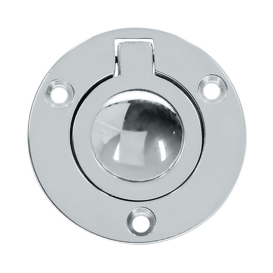 Cabinet Flush Ring Pull Round 55mm Chrome