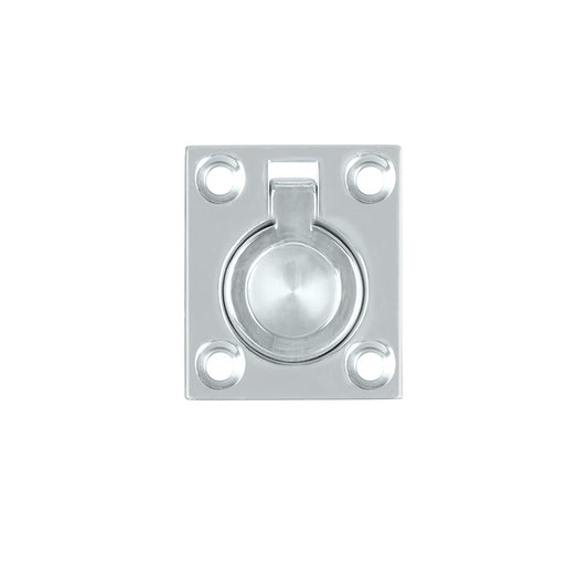 Cabinet Flush Ring Pull 35x48mm Chrome