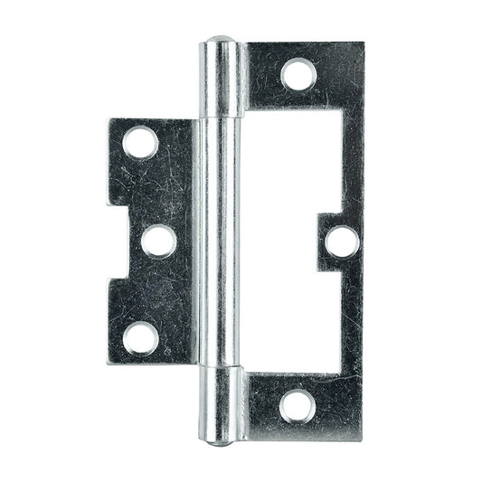 Flush Hinge Zinc 100mm Fixed Pin 2pk
