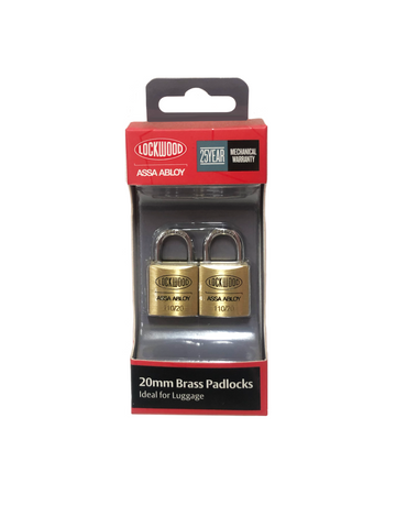 Brass Padlock 20mm 2pk