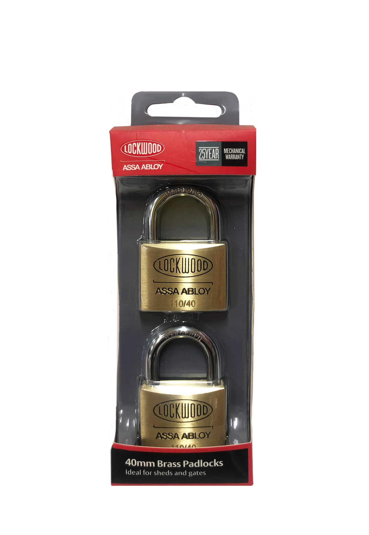 Brass Padlock 40mm 2pk