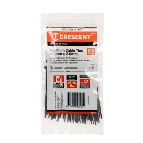 Cable Ties Black 100 x 2.5mm