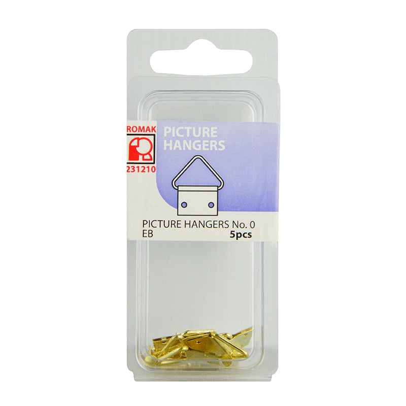 Triangle Picture Hanger 6mm x 11mm Brass 5pk
