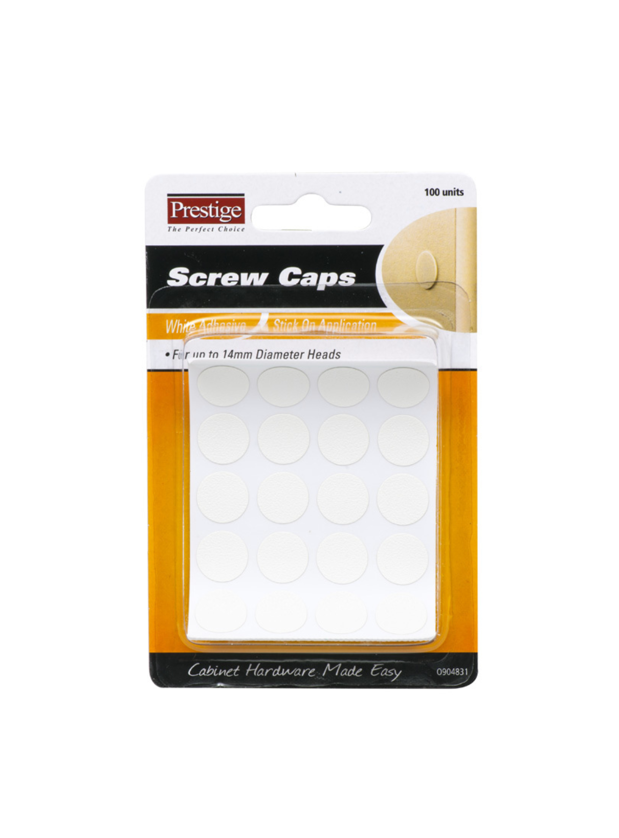 Adhesive Screw Caps White