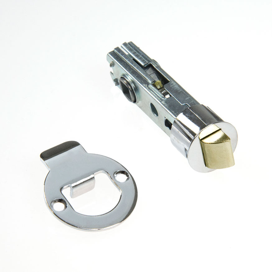 Tubular Latch & Round Plate 60mm Chrome