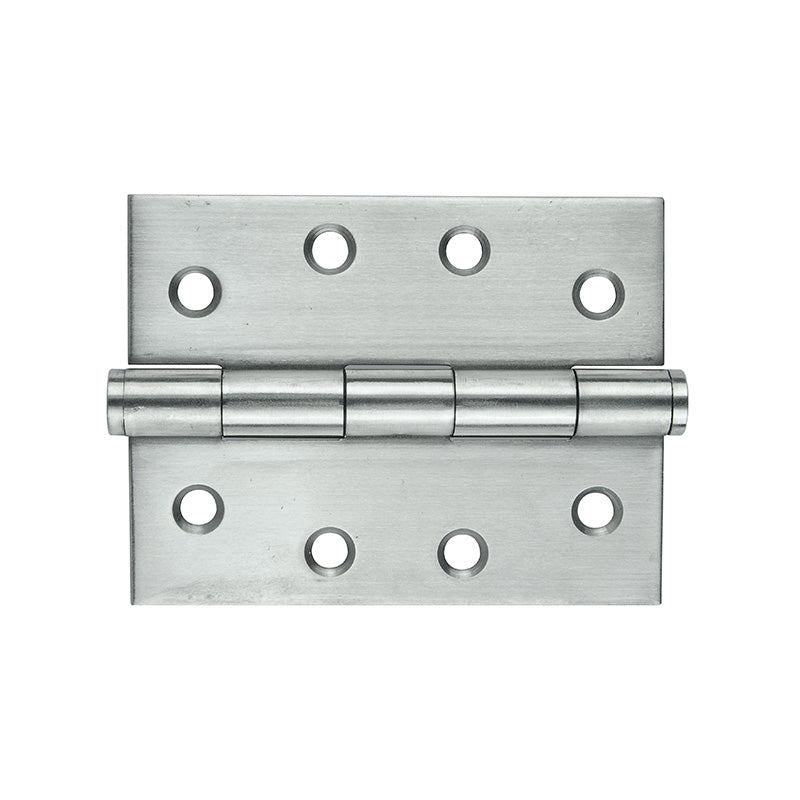 Butt Hinge Satin 100x75mm Fixed Pin 2pk