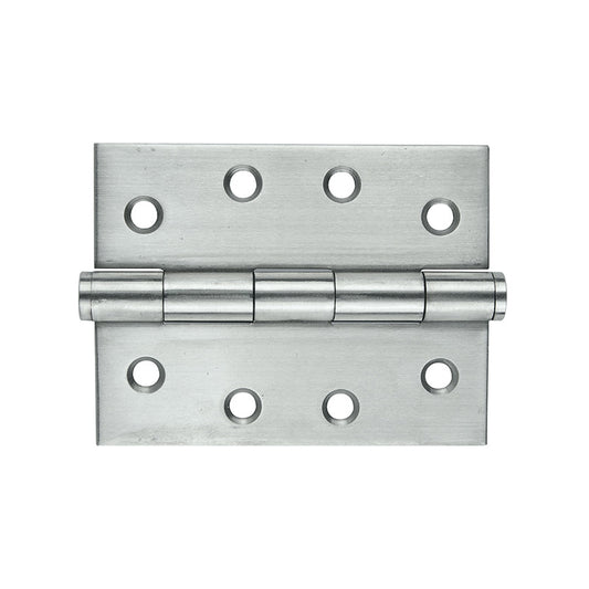 Butt Hinge Satin 100x75mm Fixed Pin 2pk