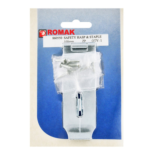 Safety Hasp & Staple 100mm Zinc