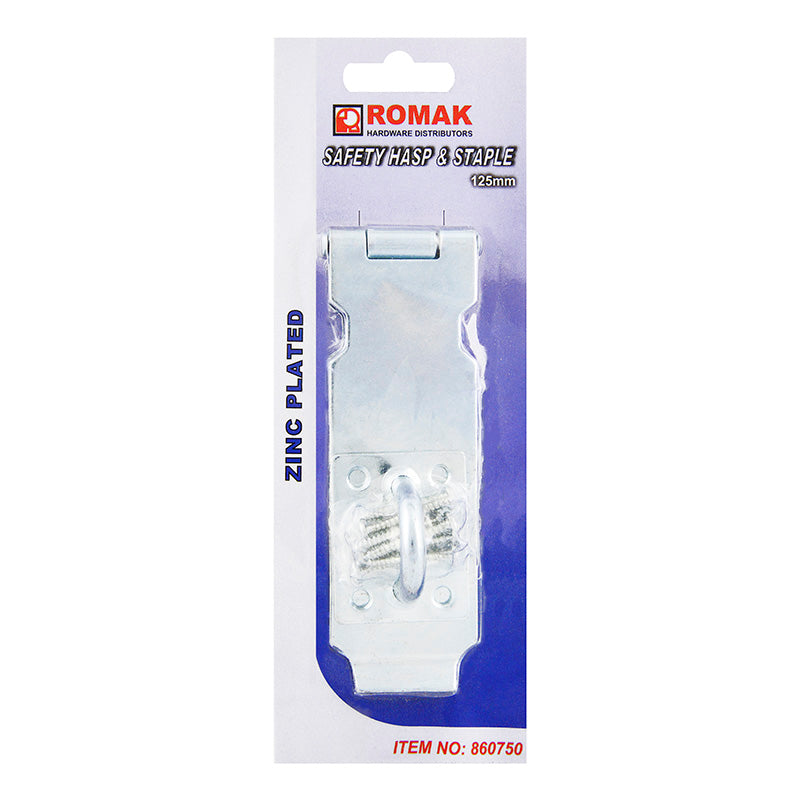 Safety Hasp & Staple 125mm Zinc