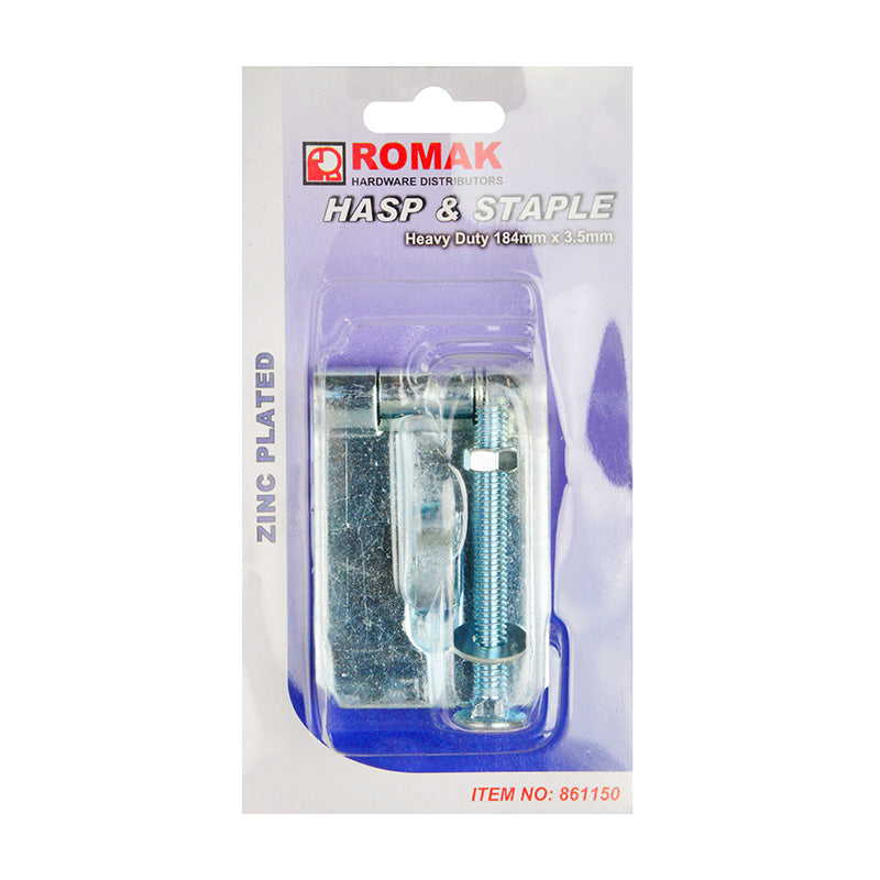 Heavy Duty Hasp & Staple 184mm Zinc