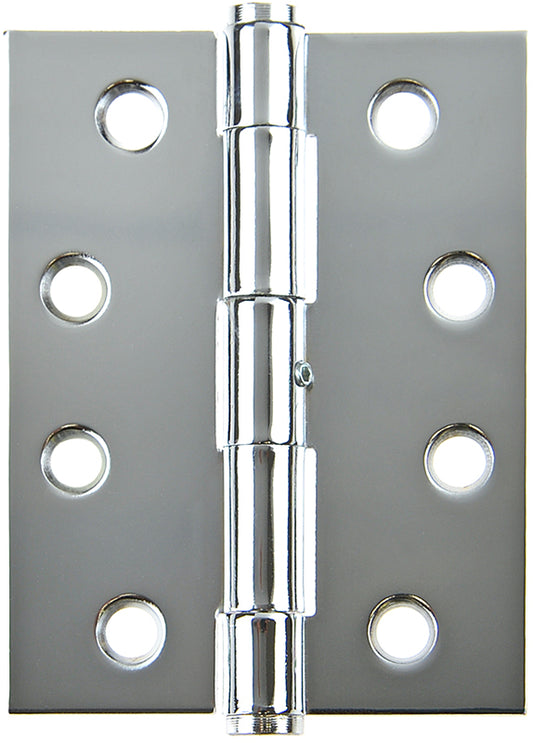 Butt Hinge Chrome 100x75mm Fixed Pin