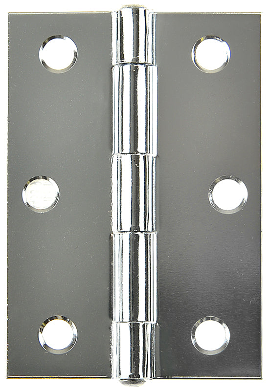 Butt Hinge Chrome 85x60mm Fixed 2pk