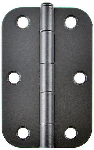 Radius Butt Hinge Black 89mm x 57mm Loose Pin