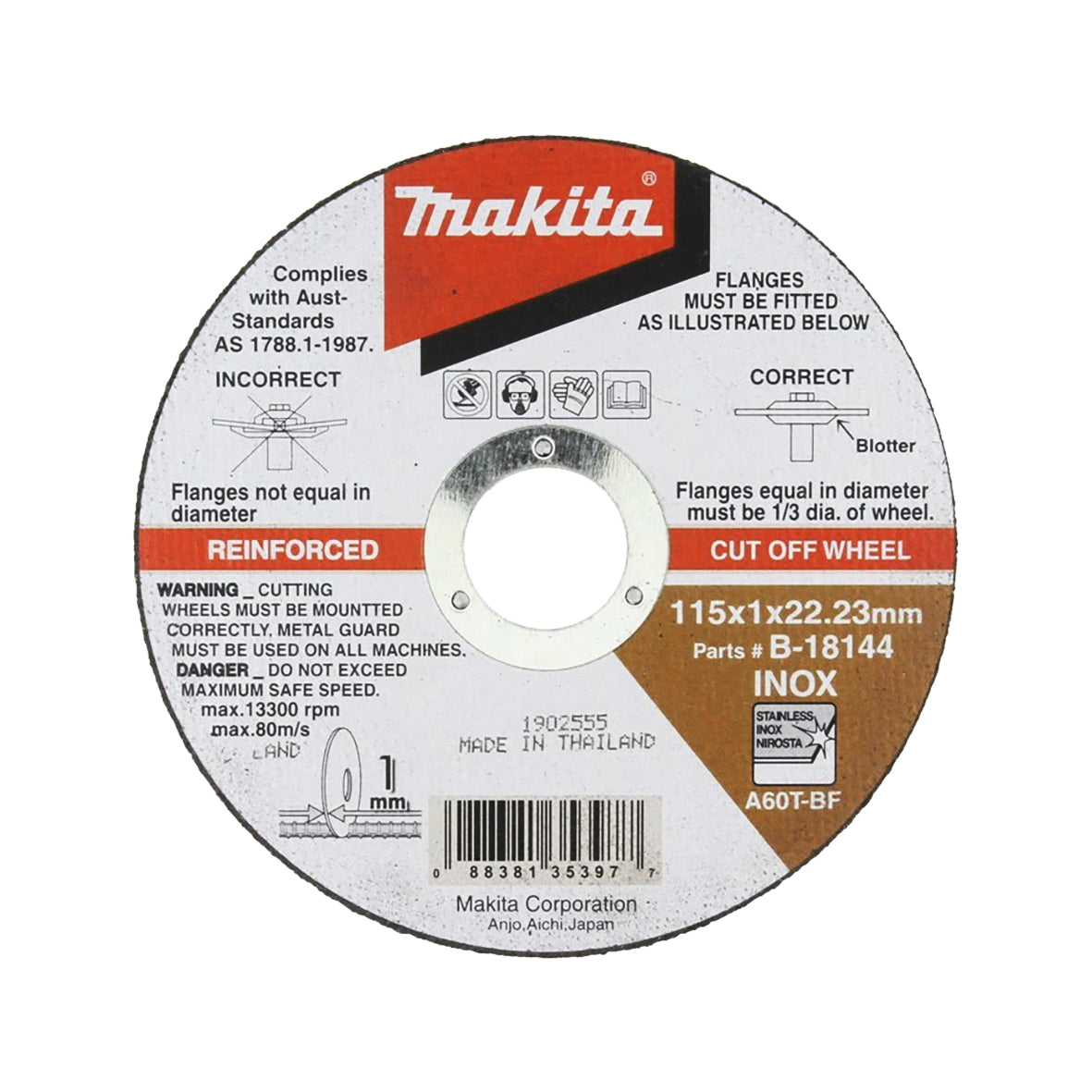 Elite Inox Cut Disc 115mm x 22.23mm