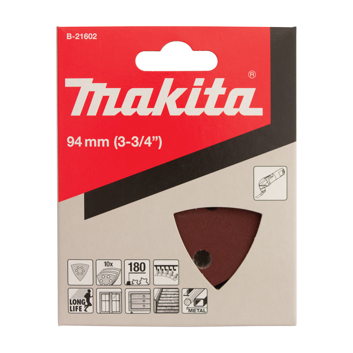 Multi Tool 180# Sand Paper Red Long Life 10pk