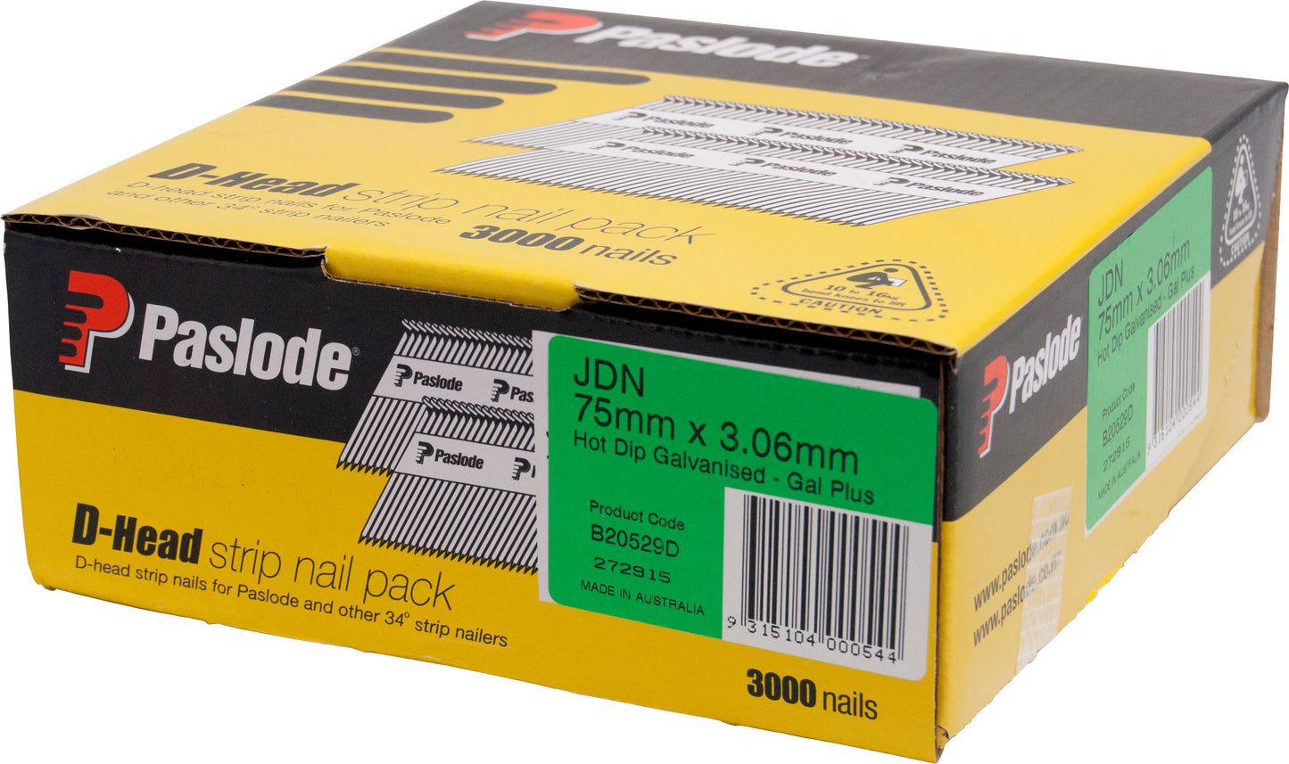 Pneumatic D Head HDG Nails 75mm