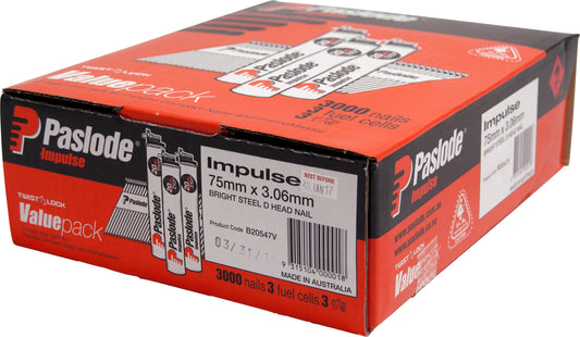 Impulse Bright D Head Nails 75mm