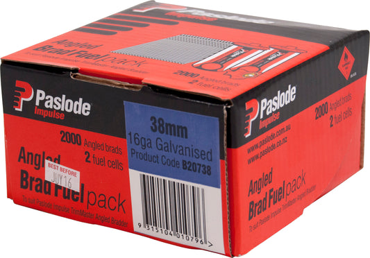 Angled Galv Brads 38mm Fuel Pack