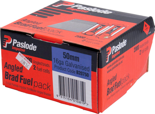 Angled Galv Brads 50mm Fuel Pack