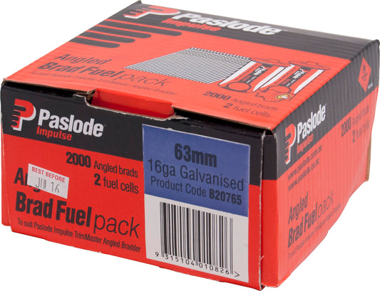 Angled Galv Brads 63mm Fuel Pack