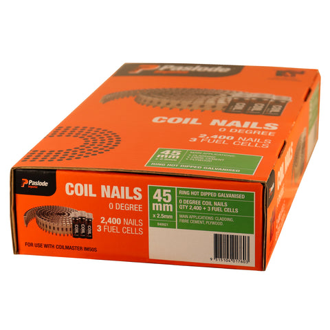 Coil Nails Ring HDG 45mm Fuel Pack