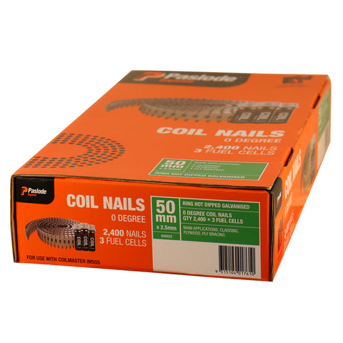 Coil Nails Ring HDG 50mm Fuel Pack