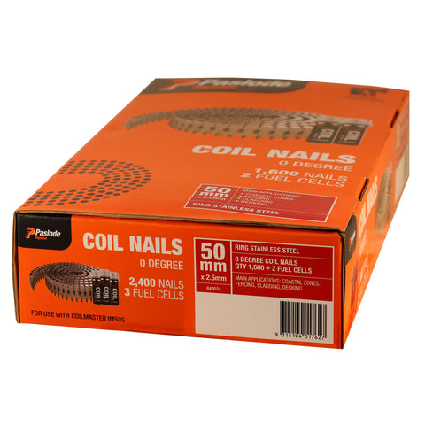 Coil Nails Ring SS 50mm Fuel Pack