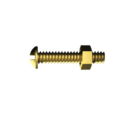 Round Bolt Brass 1/8 x 25mm