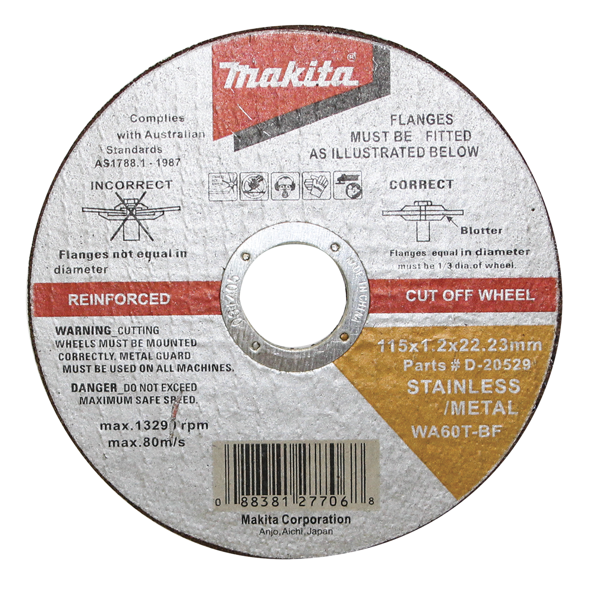 Inox Cut Disc 115mm x 22.23mm