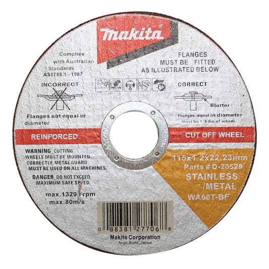 Inox Cut Disc 115mm x 22.23mm