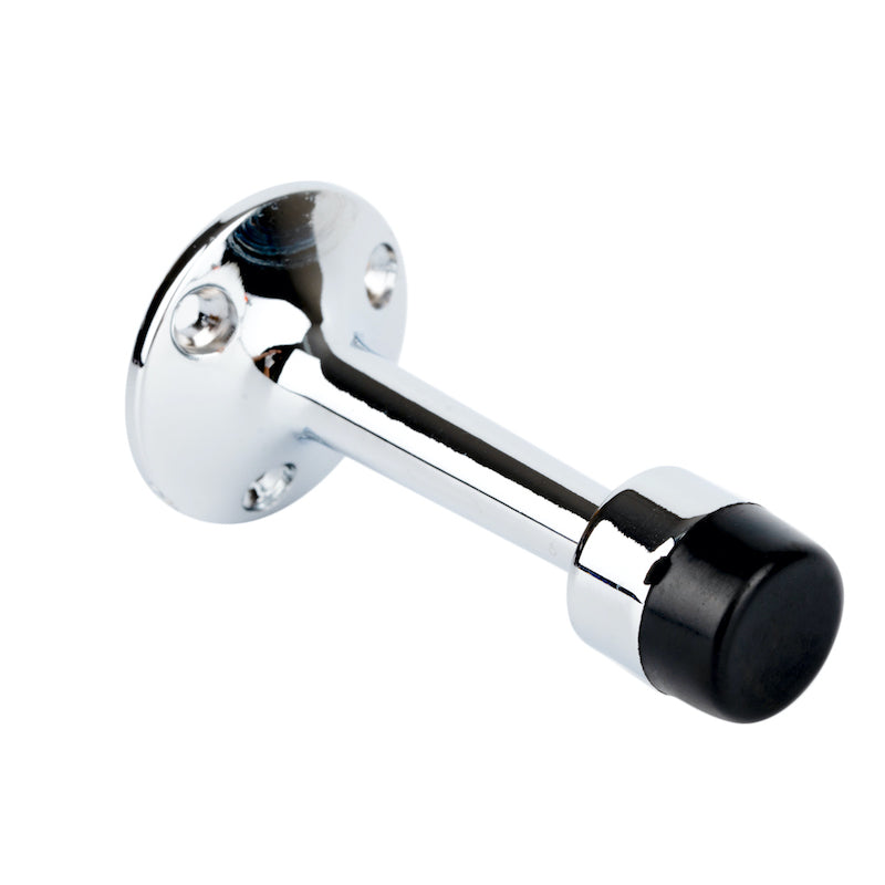 Skirting Bullet Metal Door Stop 75mm Satin Chrome