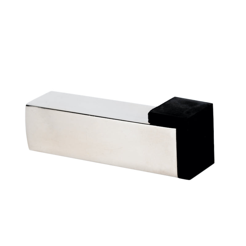Square Bullet Metal Door Stop 75mm Satin Chrome