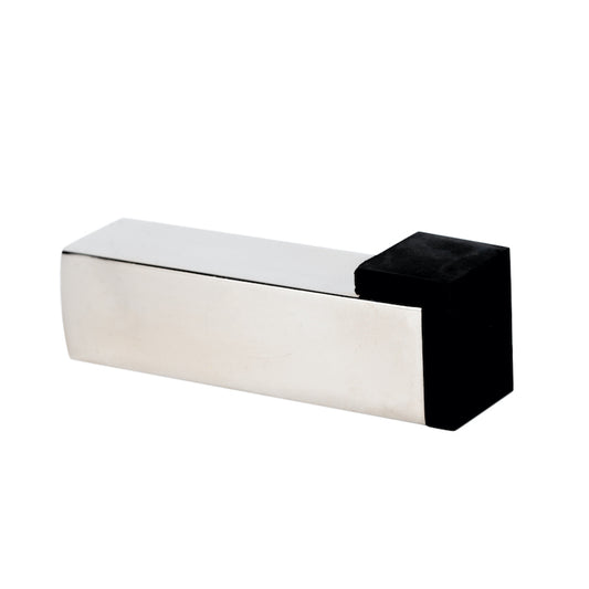 Square Bullet Metal Door Stop 75mm Satin Chrome