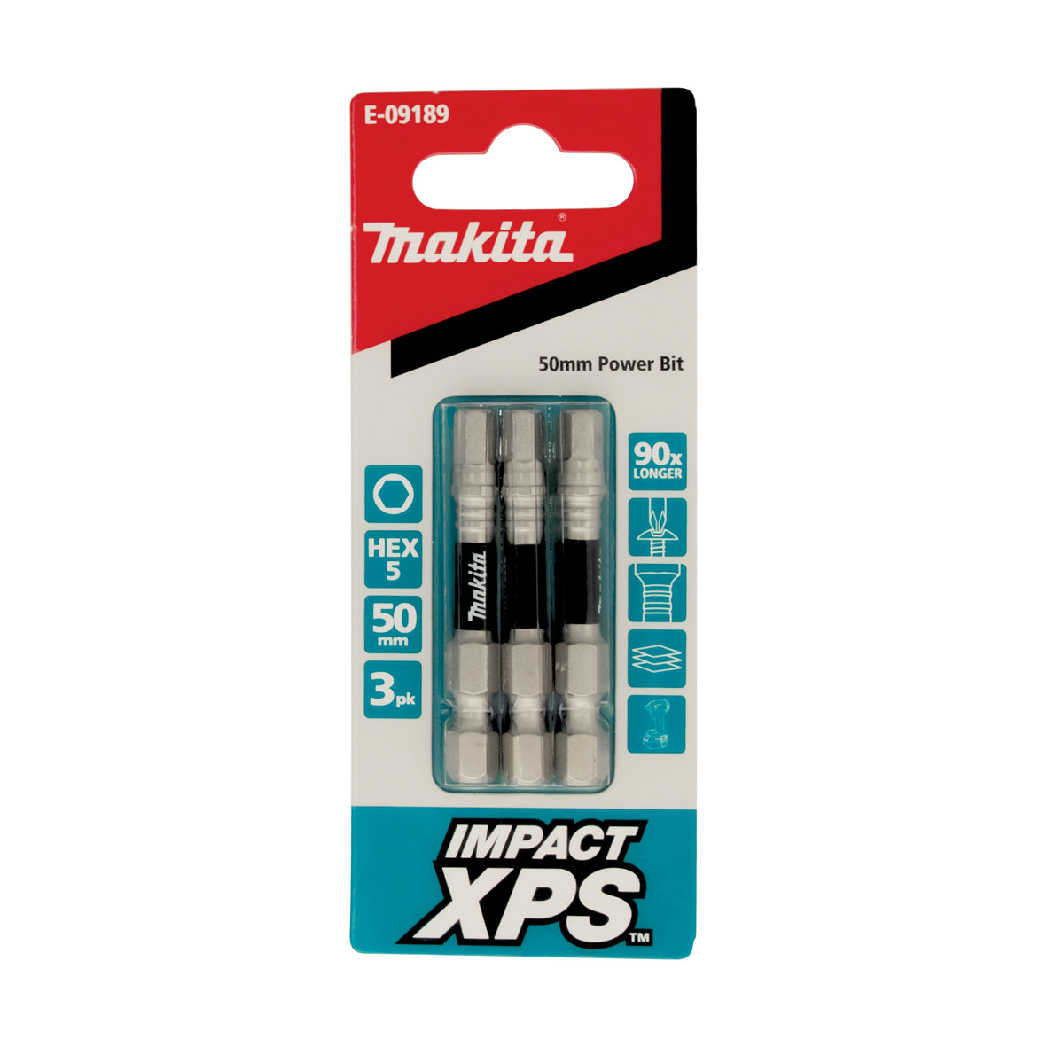Impact XPS HEX5 50mm Power Bit 3pk