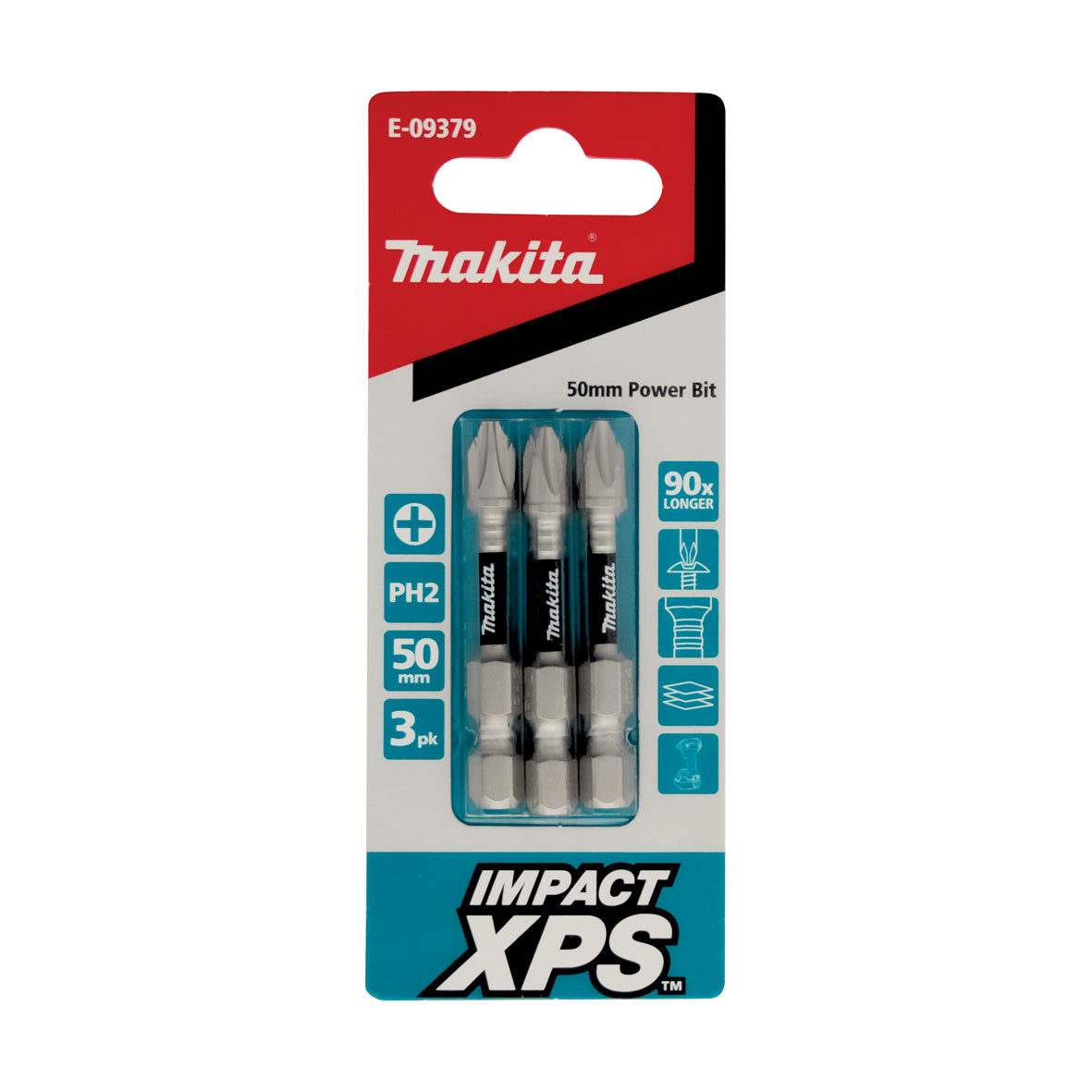 Impact XPS PH2 50mm Power Bit 3pk