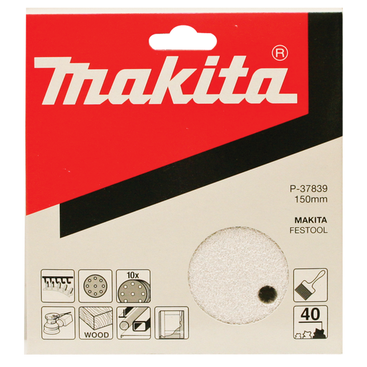 White Sanding Discs 150mm 10pk