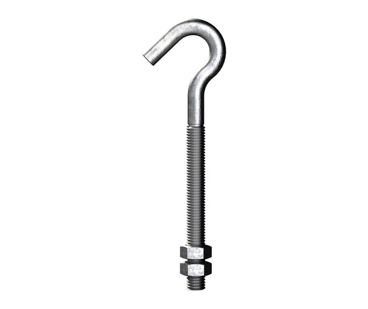 Hook Bolts 8mm x 150mm Galv