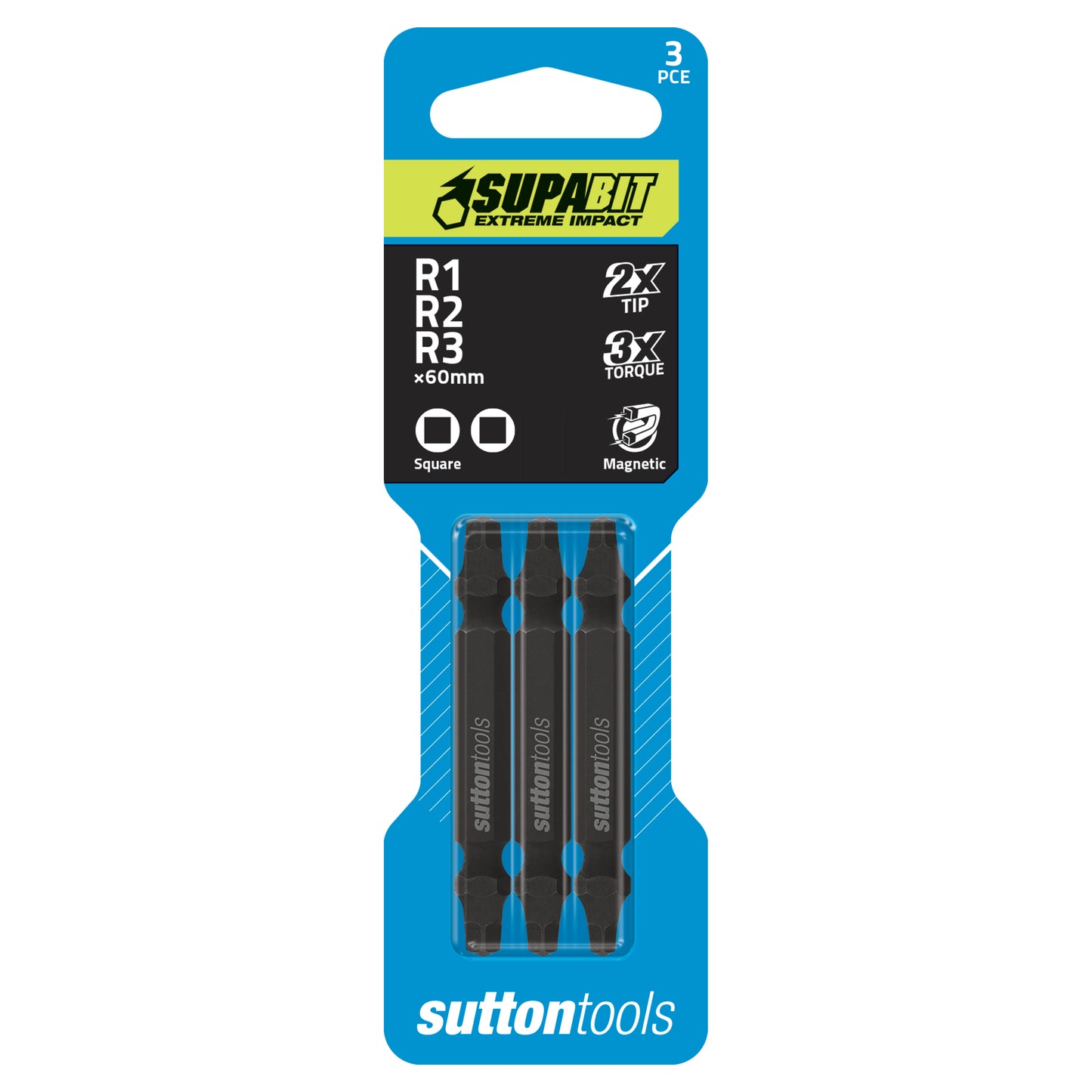 Square Recess Screwdriver Bit 3pc Set