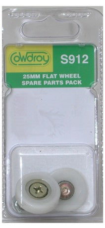 25mm Flat Wheel & Nut Pack