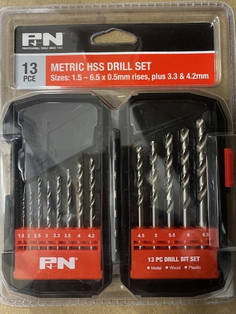 P&N 1.5-6.5MM METRIC HSS DRILL BIT SET - 13 PIECE