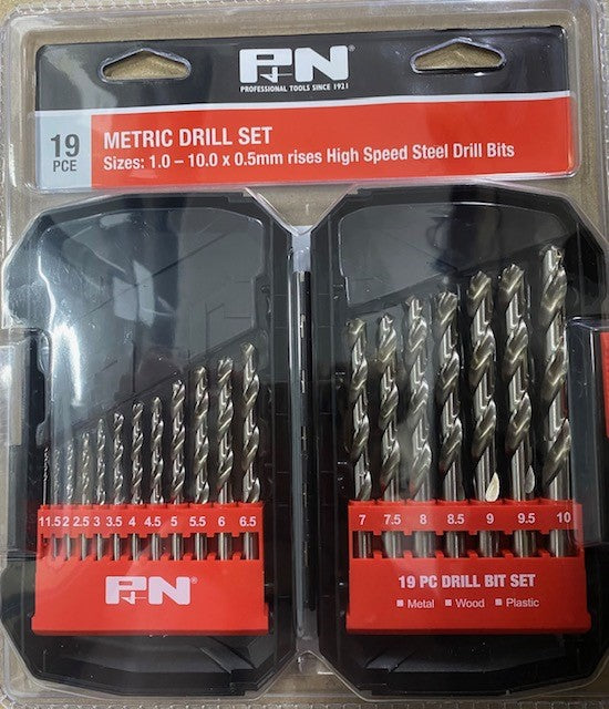 P&N HSS Jobber Drill Set Metric - 19 Piece